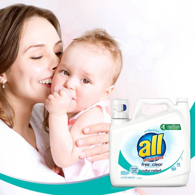 All Ultra Free Clear Odor Relief HE Liquid Laundry Detergent - 141oz