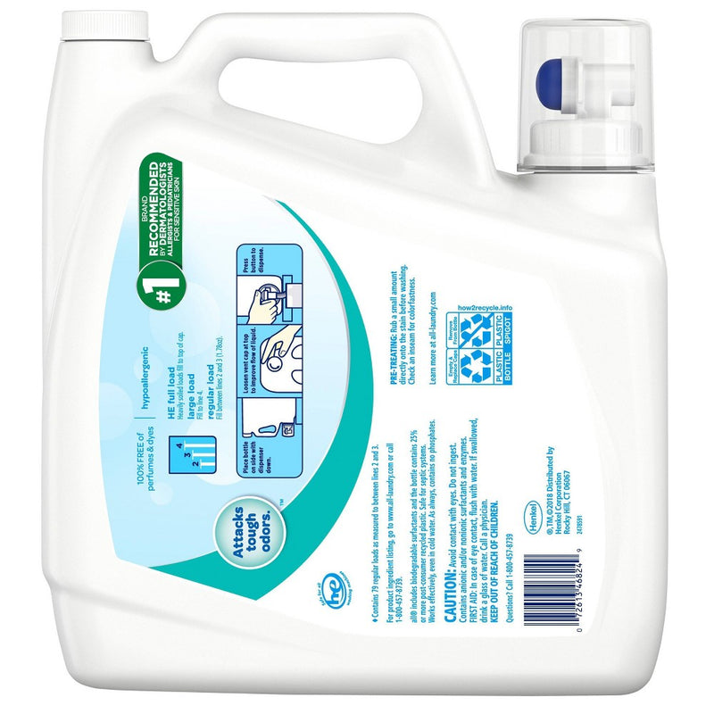 All Ultra Free Clear Odor Relief HE Liquid Laundry Detergent - 141oz