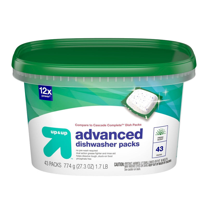 Fresh Scent Advanced Dishwasher Detergent Packs - 43ct - up & up