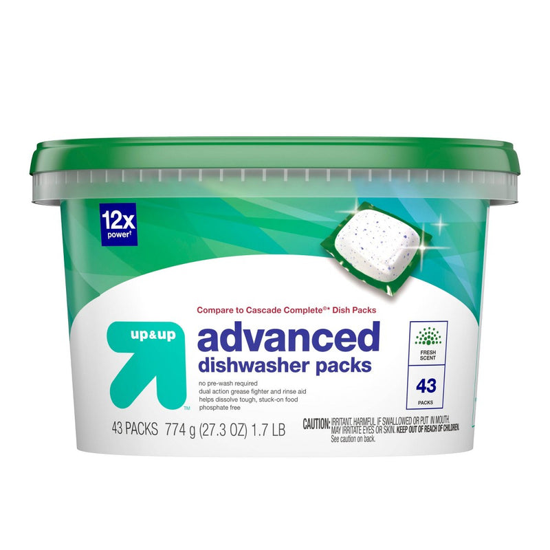 Fresh Scent Advanced Dishwasher Detergent Packs - 43ct - up & up
