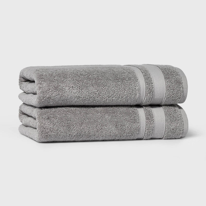 2pk Performance Bath Towel Set Gray - Threshold
