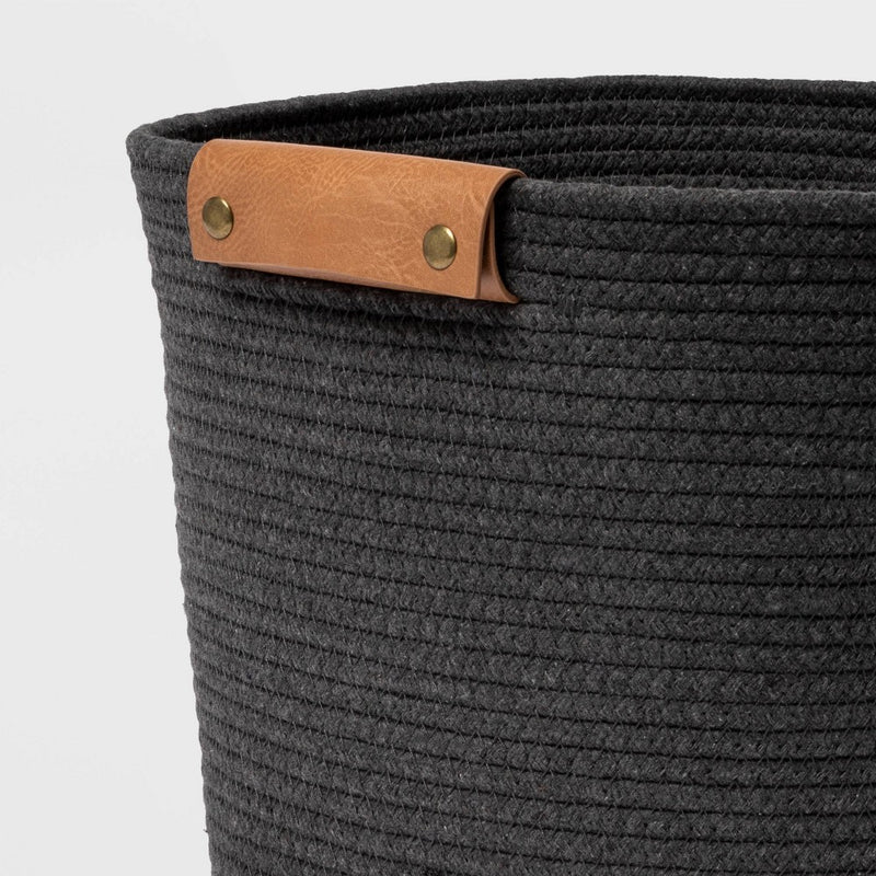 13" Medium Coiled Rope Warm Gray Charcoal - Threshold