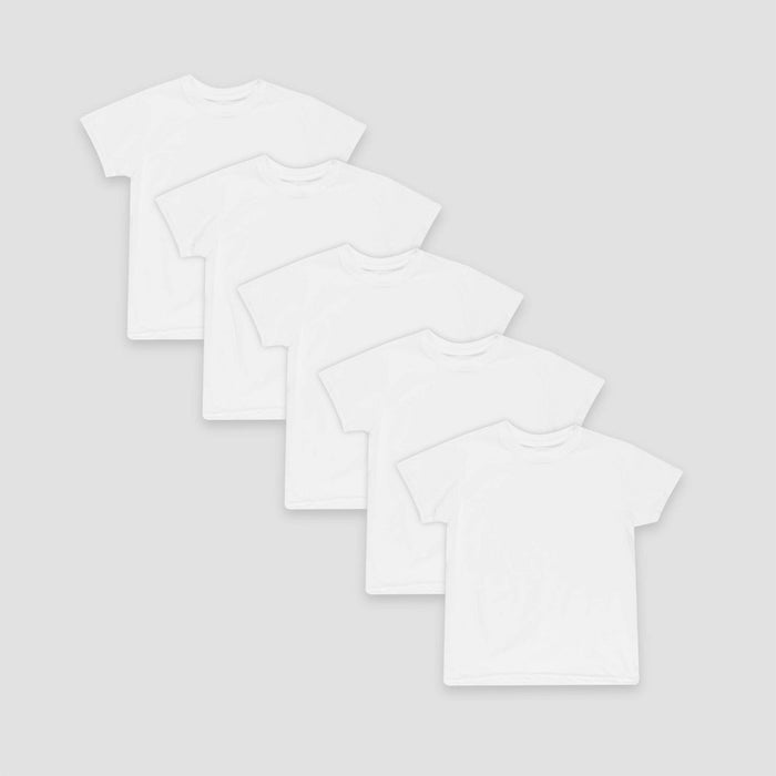 Hanes Boys' 5pk Crew T-Shirt - White S
