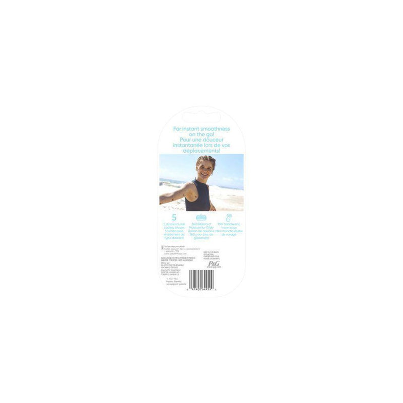 Venus Mini Extra Smooth On The Go Women's Razor + 1 Razor Blade Refill + 1 Travel Case - Trial Size