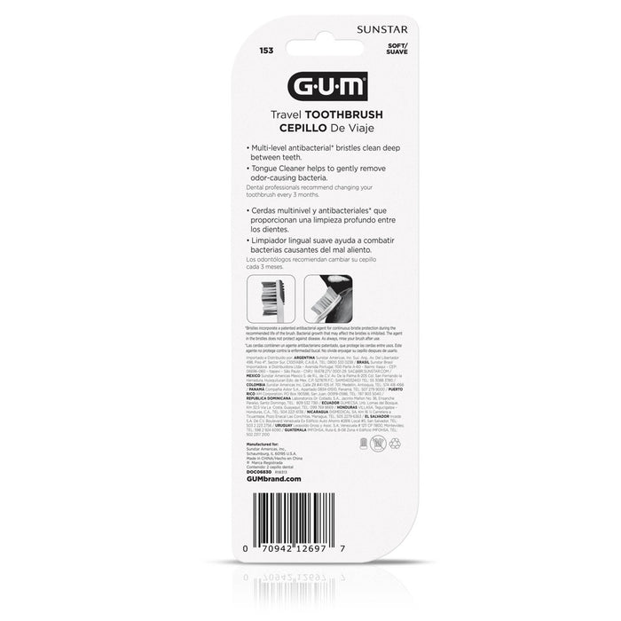 GUM Folding Travel Toothbrush - Trial Size - 2ct