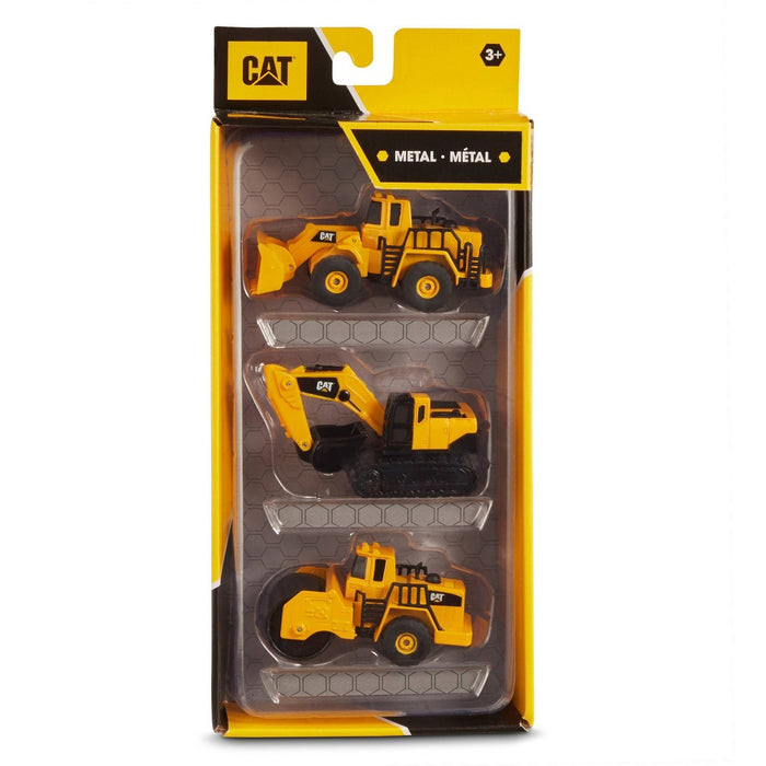 CAT Metal 3pk Wheel Loader/ Excavator and Steam Roller