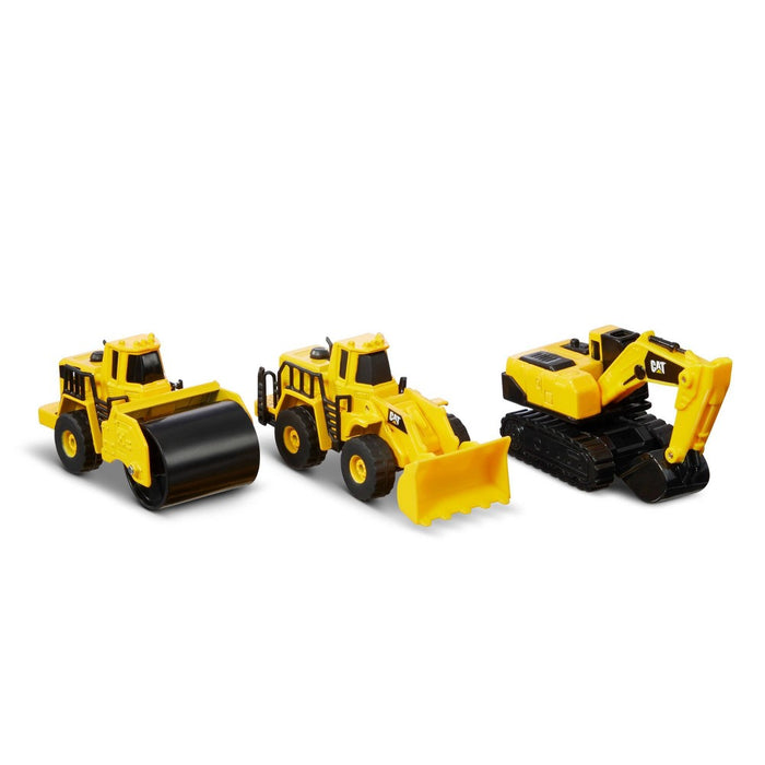 CAT Metal 3pk Wheel Loader/ Excavator and Steam Roller