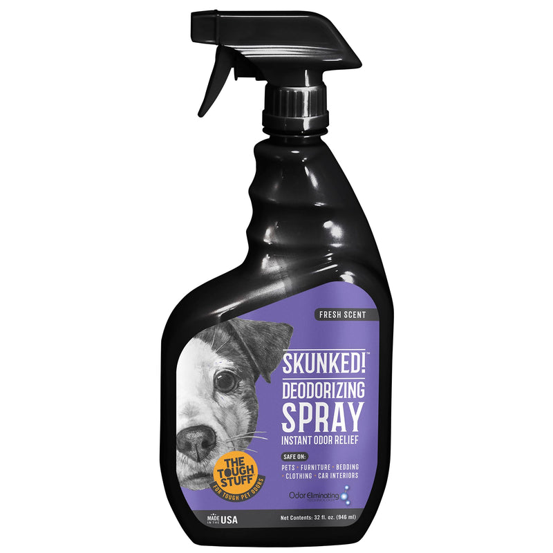 Arkwright Tough Stuff SKUNKED Pet Deodorizing Spray - Odor-Neutralizing Formula With Essential Oils, Eliminates Skunk & Tough Pet Odors, Softens Coat, Safe For All Breeds, Made In The USA, 32 Fl. Oz.