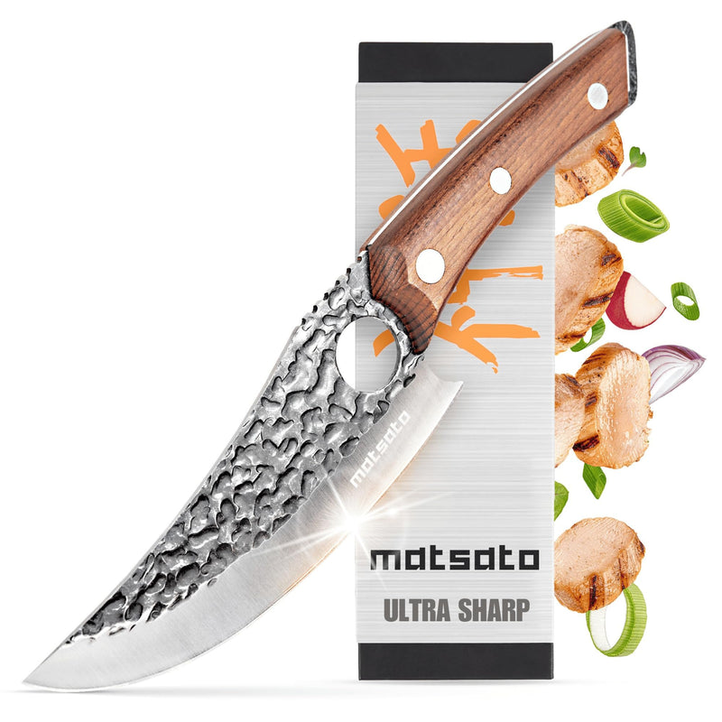 Matsato Chef Knife - Perfect Kitchen Knive For Cooking, Chopping. Japanese Steel Knife For Home, BBQ. For Balance & Control, 6.3 Inch