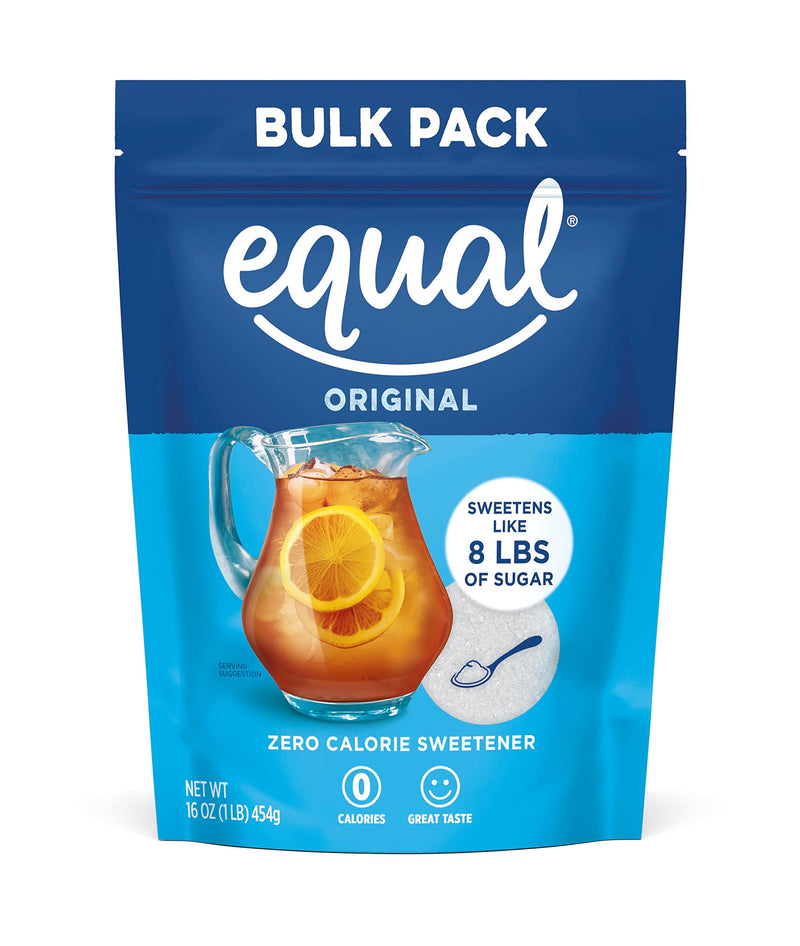 EQUAL 0 Calorie Sweetener, Powdered Aspartame And Acesulfame-K Sweetener, Zero Calorie Sugar Alternative, Erythritol Free, 1 Pound Bulk Bag (Pack Of 1)