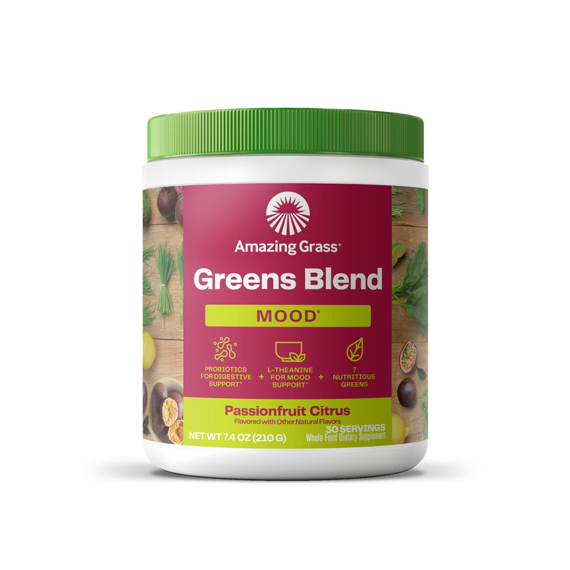 Amazing Grass Greens Blend Mood Supplement Powder - Passionfruit Citrus - 7.4oz/30 Servings