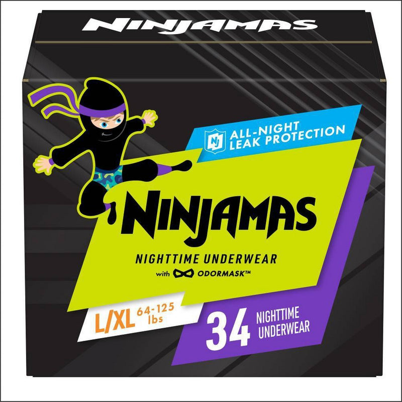 Pampers Ninjamas Boys' Nighttime Underwear Size L/XL - 34ct