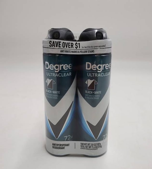 Degree Men UltraClear Antiperspirant Deodorant Dry Spray 3.8 oz Twin Pack