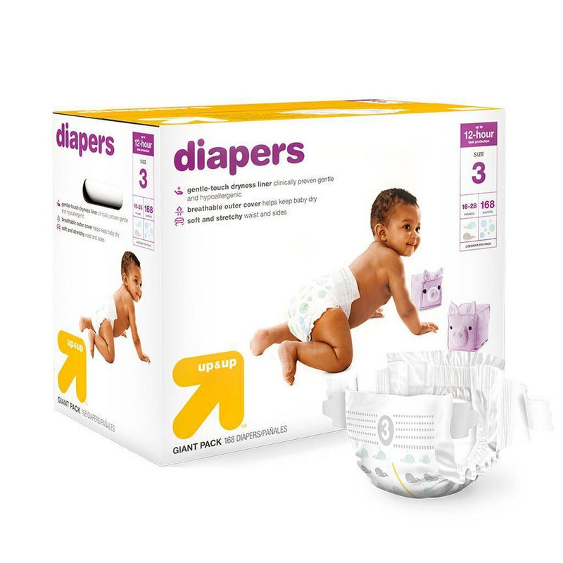 Diapers Giant Pack Size 3 - 168ct - up & up