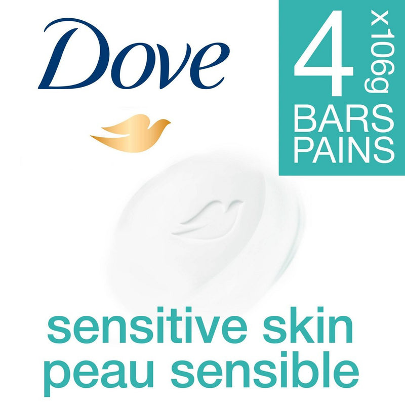 Dove Sensitive Skin Unscented Beauty Bar Soap - 4pk - 3.75oz each