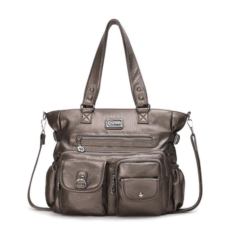 CKL928 Large Purses For Women Shoulder Bag Tote Handbags Stylish Vegan Leather Hobo Bags Ladies, A-Grey-3