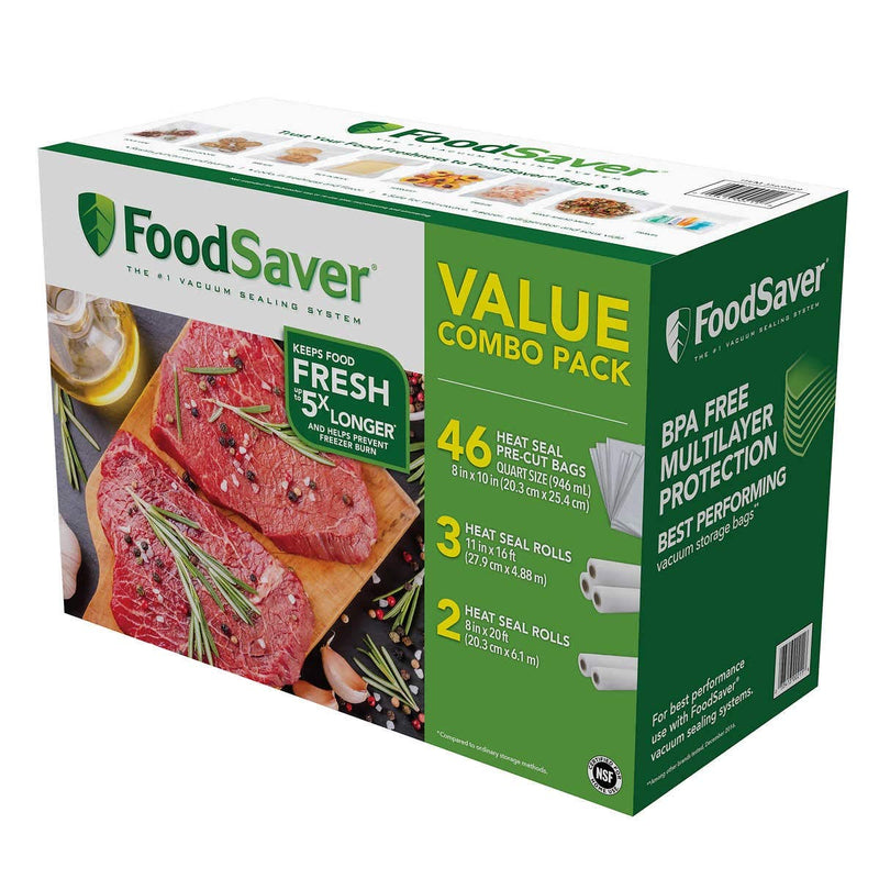 Foodsaver Bag Combo Rolls & Precut Bags In 1 Pack