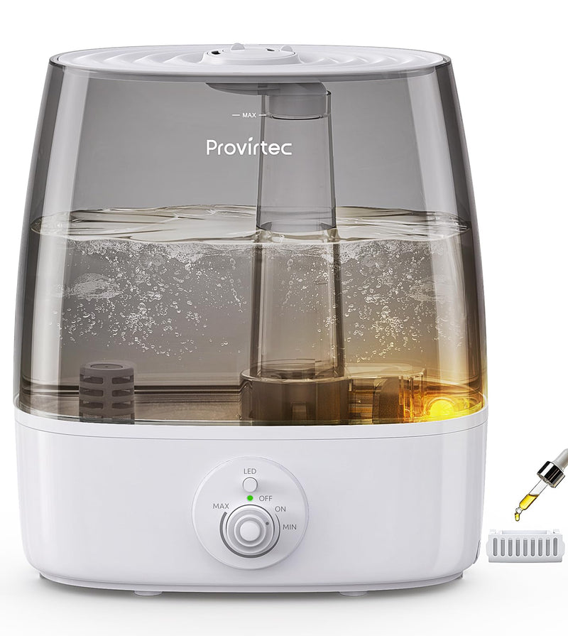 Provirtec 6.5L Stay Clean Tank Humidifier For Large Room, Top Fill Design