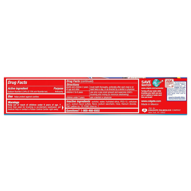 Colgate Kids Toothpaste with Cavity Protection & Fluoride - Bubble Fruit - 4.6oz