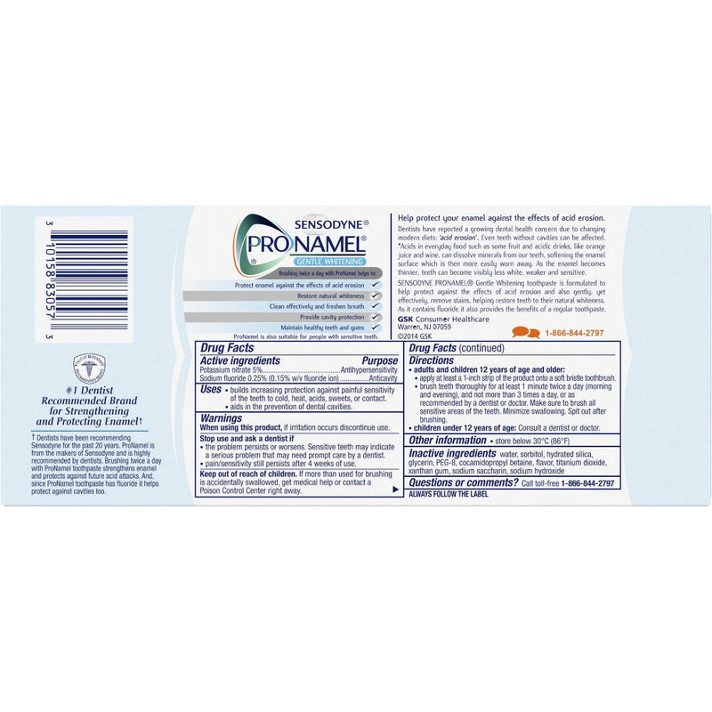 Sensodyne ProNamel Gentle Whitening Toothpaste - 2pk/8oz
