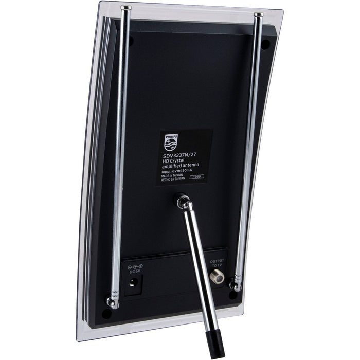 Philips Crystal HD Indoor Amplified TV Antenna with 6 ft. Coaxial Cable - Black