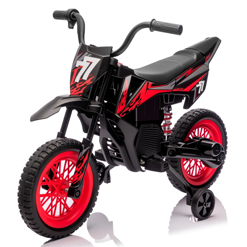 12V Kids Motorcycle With Training Wheels, Twist-Grip Throttle, Up To 3.1Mph, Motorcycle For Kids Aged 3-6 Year Old, Black (LOCAL PICKUP ONLY)