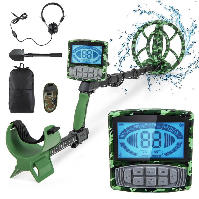 Goplus Metal Detector For Adults, Professional High Accuracy IP68 Waterproof Gold Detector W/ 10" Search Coil, 5 Modes-Memory&DISC&Jewelry&All Metal&Pinpoint Mode, Bigger LCD Display