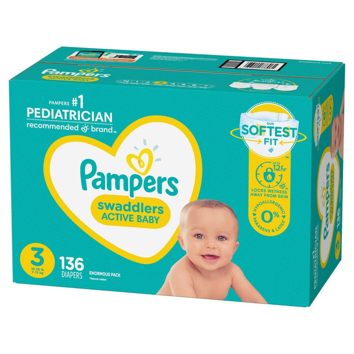 Pampers Swaddlers Disposable Diapers - Size 3 (136ct 037000773061
