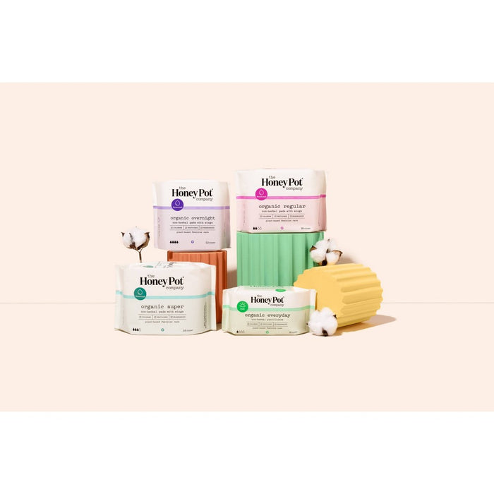 The Honey Pot Organic Cotton Non-Herbal Regular Pads - 20ct