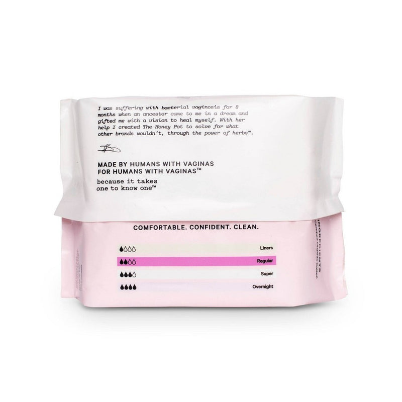 The Honey Pot Organic Cotton Non-Herbal Regular Pads - 20ct