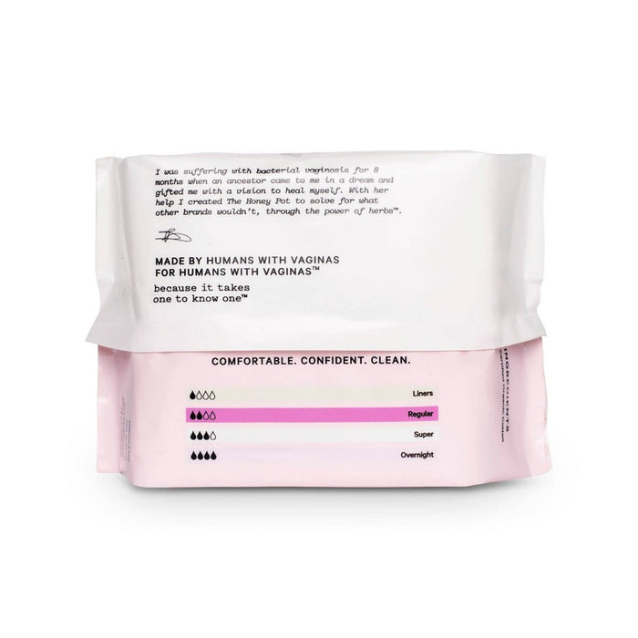 The Honey Pot Organic Cotton Non-Herbal Regular Pads - 20ct