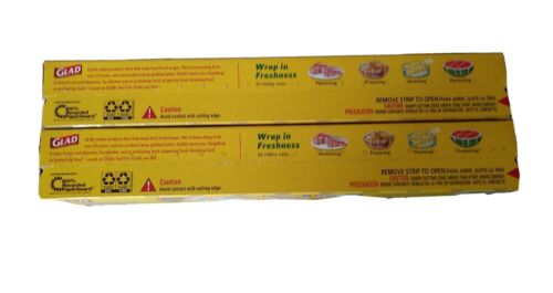 Glad Cling Wrap, Clear Food Wrap, BPA -Free, Microwave Ready, 100 Sq Ft/Roll, 33.3 Yard x 12 Inch Box (Pack of 2)