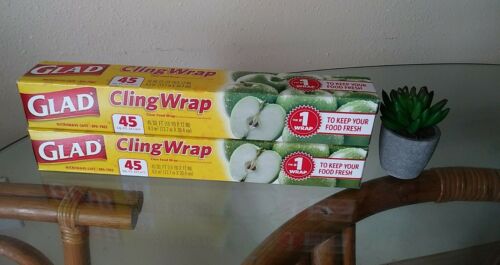 Glad Cling Wrap, Clear Food Wrap, BPA -Free, Microwave Ready, 100 Sq Ft/Roll, 33.3 Yard x 12 Inch Box (Pack of 2)