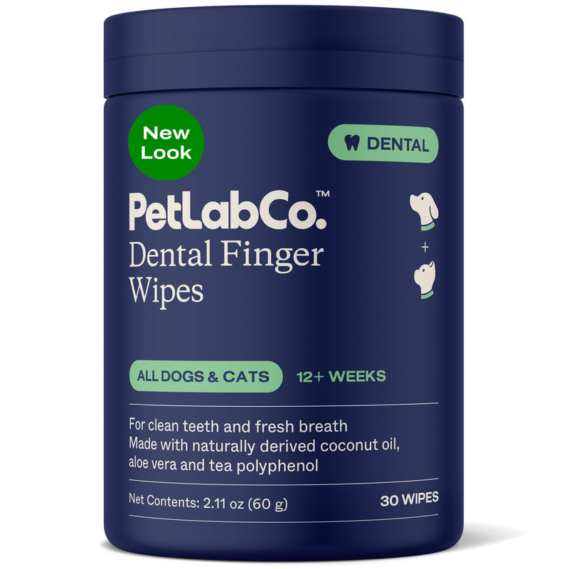 Petlab Co. Dental Finger Wipes For Dogs, Teeth Cleaning, 30 Wipes