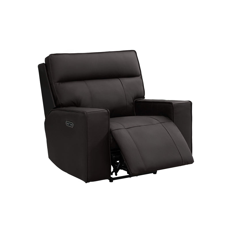 Abbyson Living Premium Top-Grain Leather Upholstered Power Reclining Armchair Recliner With Power Headrest, Brown (LOCAL PICKUP ONLY)