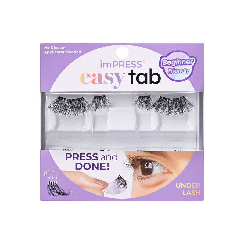 Kiss Impress Falsies Easy Tab Press On Self Adhesive Eyelashes, Black, 'Demi Wispy', 1 Pair Of 8Mm-10Mm Inner Natural Volume Eyelash Clusters & 1 Pair Of 11Mm-13Mm Outer Half-Lashes With Easy Tabs