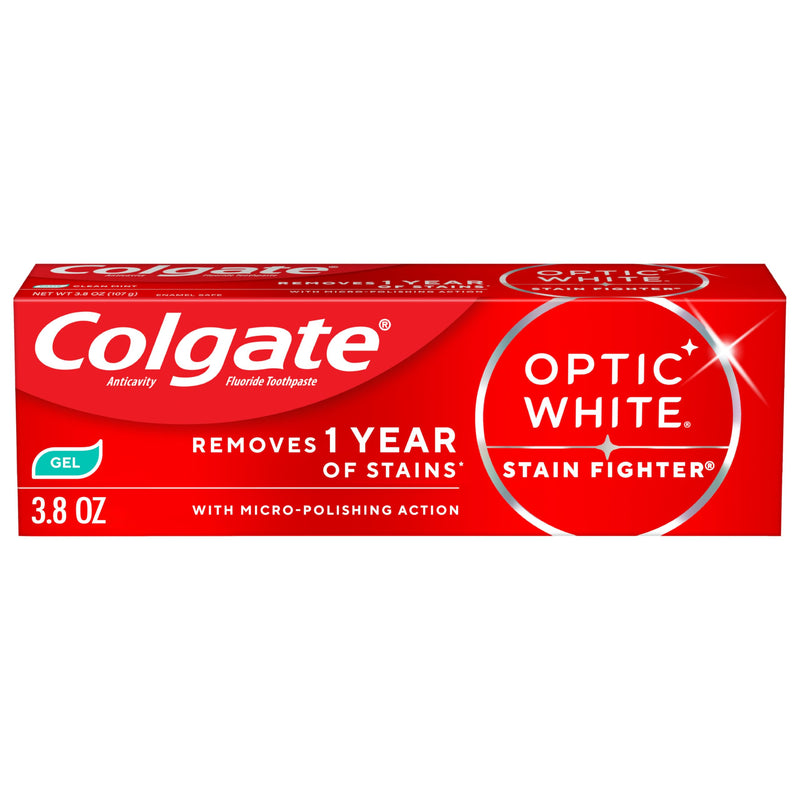 Colgate Optic White Stain Fighter Whitening Toothpaste Gel, 3.8 Oz
