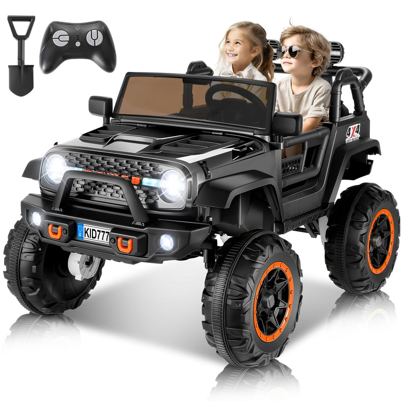 Hikole 24V Ride On Car For Kids W/Remote Control, 2 Seater, 4WD, Black (LOCAL PICKUP ONLY)