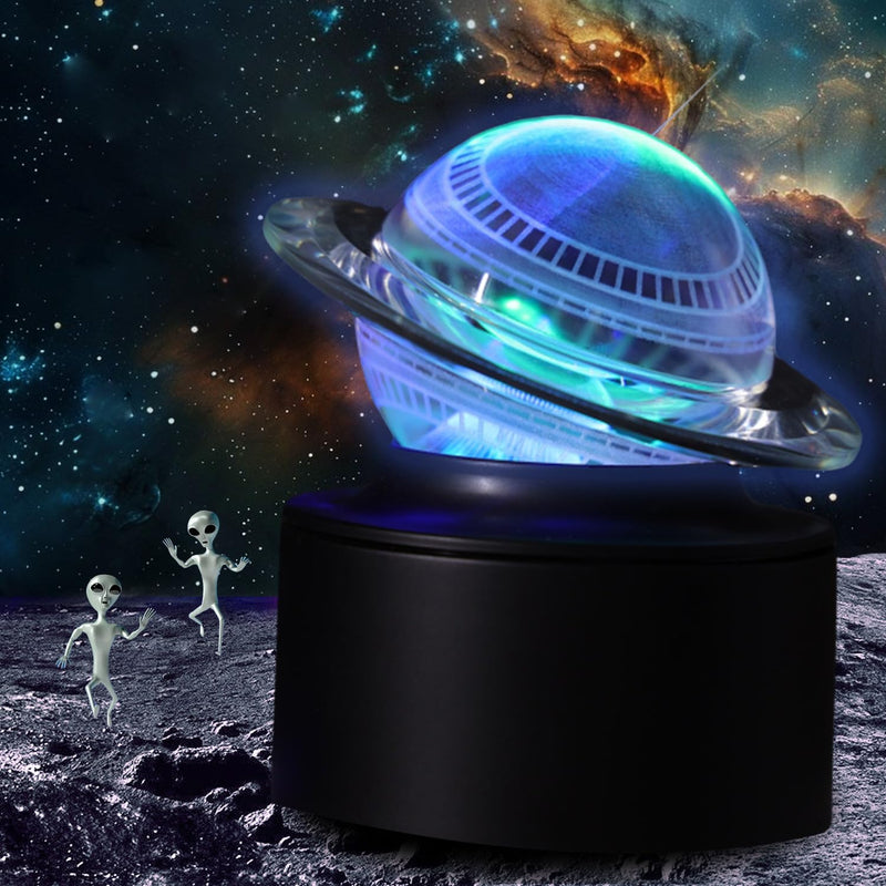 Crystal 3D Laser Engraved Ball With 7-Color Rotating Light Base OPEN BOX