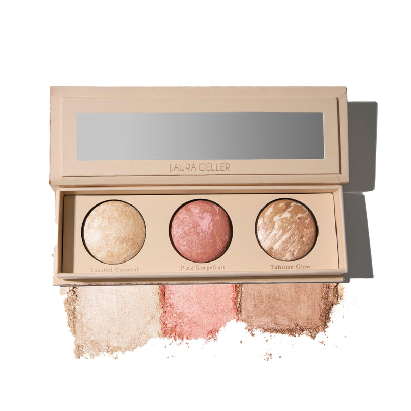 LAURA GELLER NEW YORK Geller's Greatest New York Minute Face & Eye Palette - Includes Blush, Bronzer And Eyeshadow Duo - Travel-Friendly Makeup Compact For Mature Skin