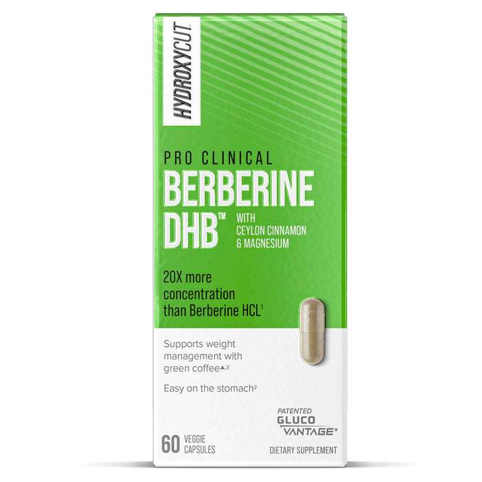 Hydroxycut Pro Clinical Berberine DHB - 60 Capsules - Enhanced Absorption - Easy On The Stomach - 30 Servings