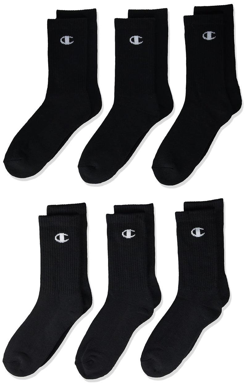 Champion Unisex Child Kids' Multipacks Socks, Crew - Black, 11 9 US