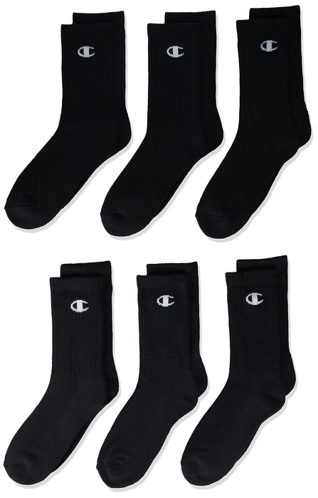 Champion Unisex Child Kids' Multipacks Socks, Crew - Black, 11 9 US
