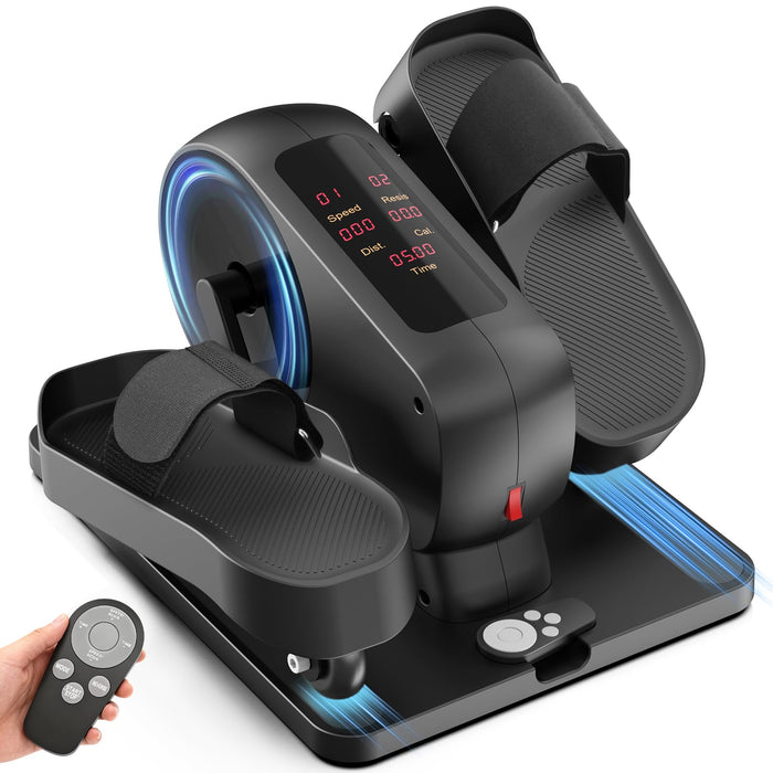 Under Desk Elliptical Exercise Machine,Electric Ellipse Leg Exerciser As Seen On TV, 12 Speeds Foot Exerciser While Sitting For Seniors, Portable Seated Pedal Exerciser 100% Pre-Assembled For Home