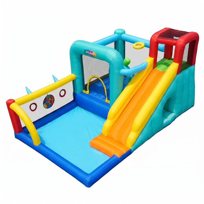 Whubefy Inflatable Bounce House, 10-In-1 Bounce House With Slide, Large Bouncy Castle With Blower Ball Pit, Climbing Wall, Tunnel, 12.2 X 8.9 X 6.7 FT Obstacle Course For Big Kid Indoor/Outdoor (LOCAL PICKUP ONLY)