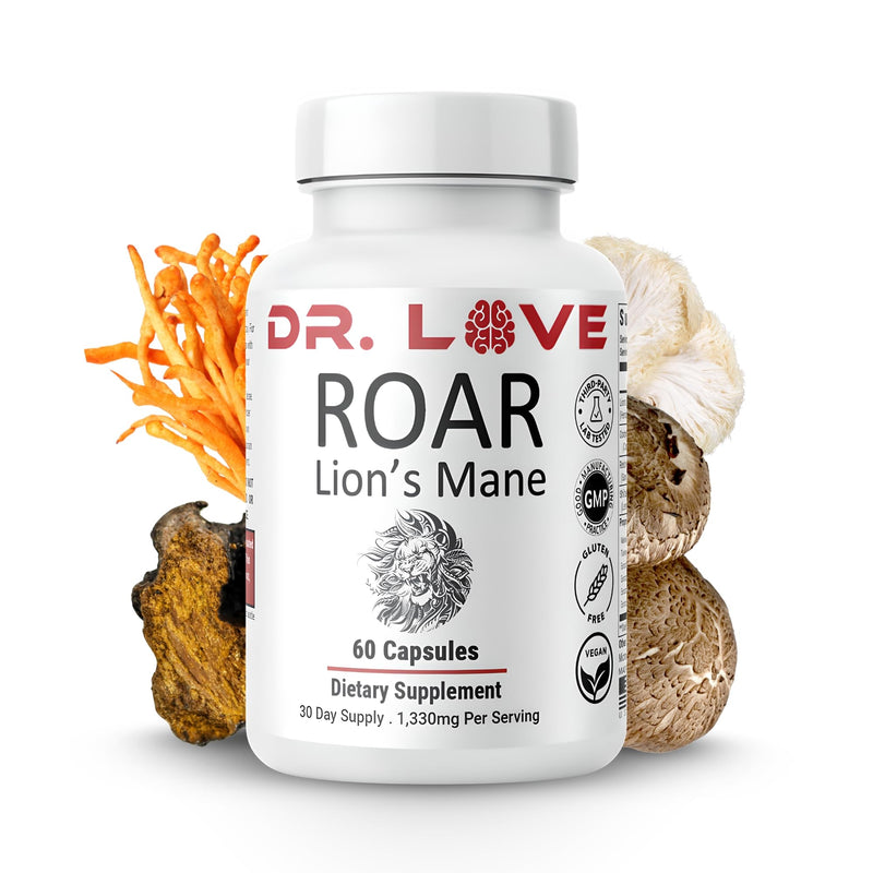 Dr. Love Roar - 10-In-1 Mushroom Complex With Lion's Mane, 60 Capsule