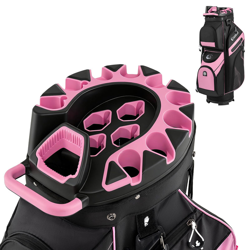 Tangkula Golf Cart Bag, 14-Way Full Length Dividers, Pink (LOCAL PICKUP ONLY)