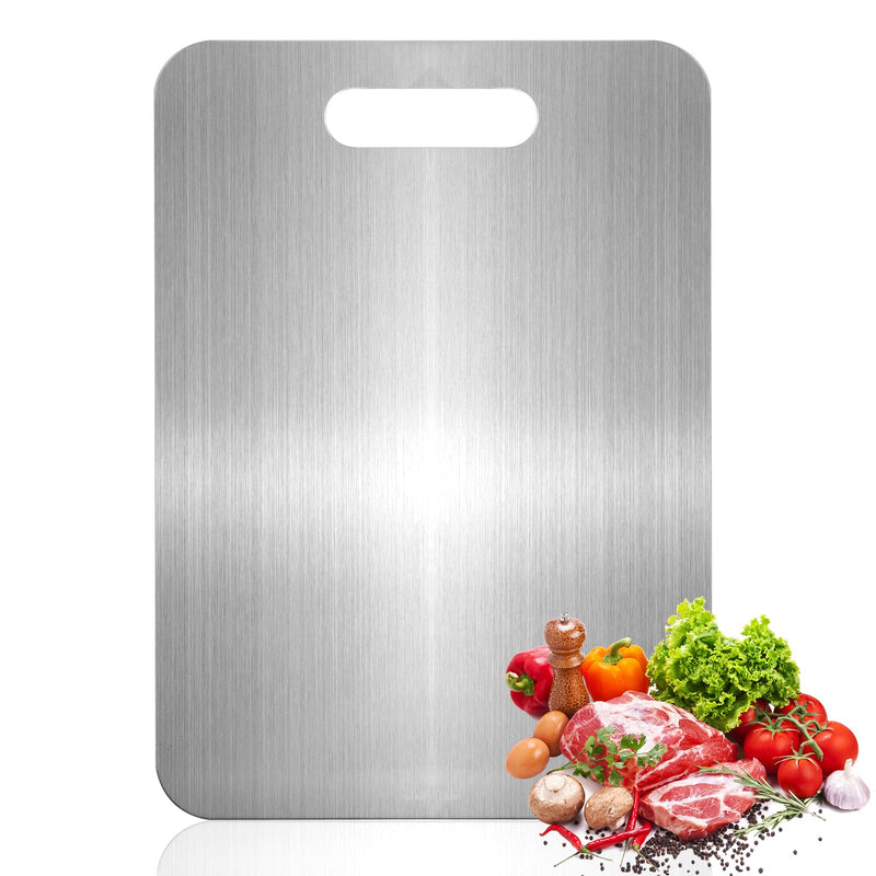 Titanium Cutting Boards For Kitchen, Food Grade 304 Stainless Steel Cutting Board Set For Meat Fruit And Vegetable (13.4 * 9 Inch)