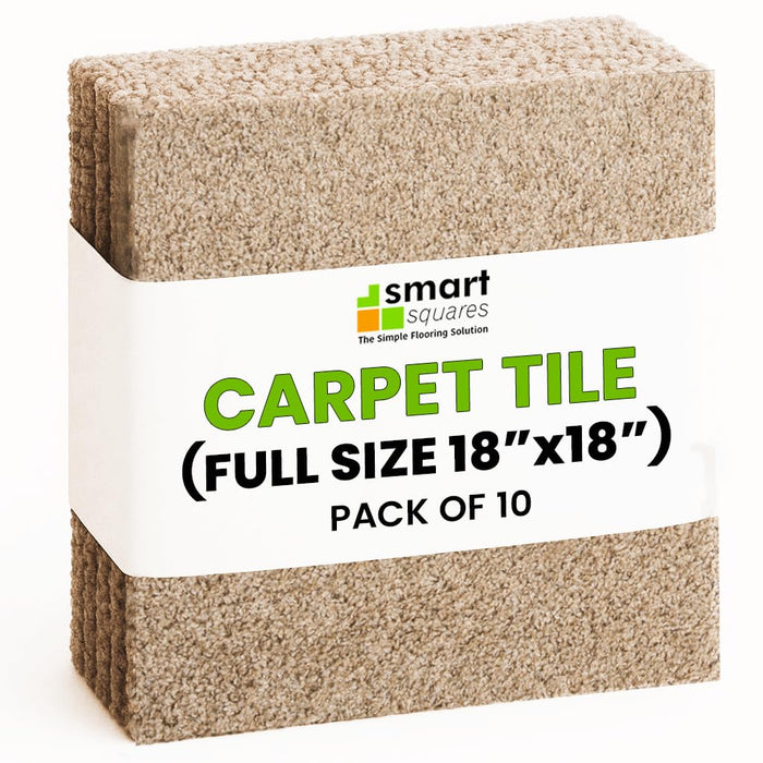Smart Squares In A Snap 18” X 18” Residential Soft Carpet Tile, Peel And Stick, Easy DIY Installation, Seamless Appearance, Made In USA (708 Claystone, 10 Tiles - 22.5 Sq Ft)