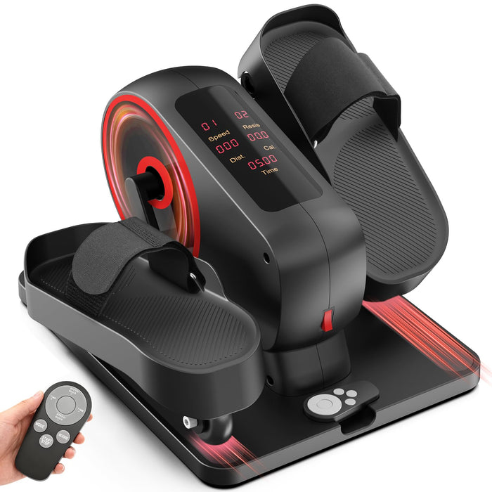 Under Desk Elliptical Exercise Machine,Electric Ellipse Leg Exerciser As Seen On TV, 12 Speeds Foot Exerciser While Sitting For Seniors, Portable Seated Pedal Exerciser 100% Pre-Assembled For Home